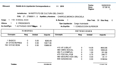 Gobierno aclaró situación sobre haberes recibidos por la vocal del Instituto de Cultura