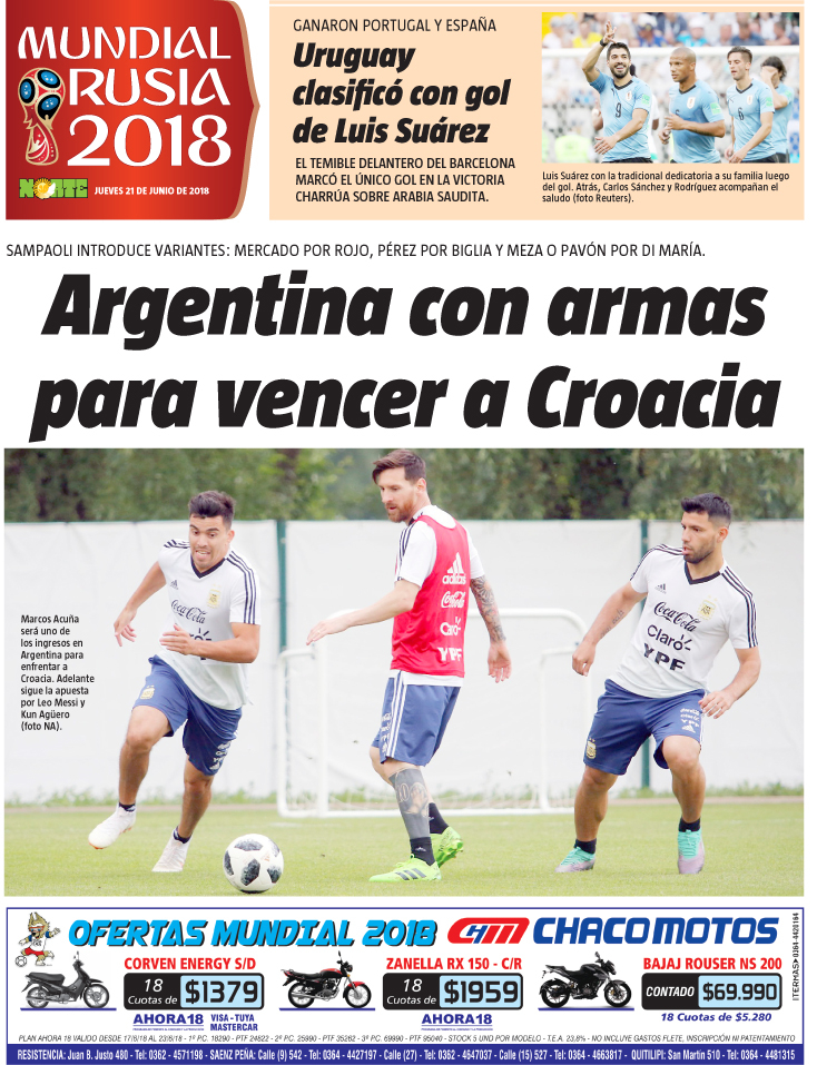 Argentina con armas para vencer a Croacia