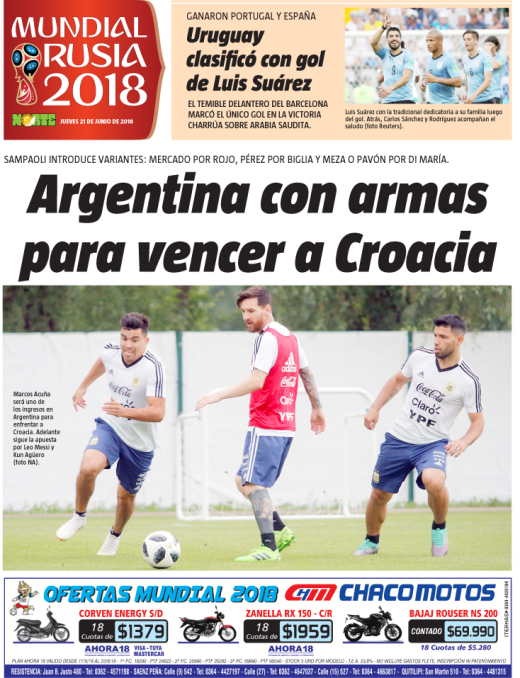 Argentina con armas para vencer a Croacia