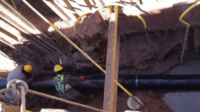 Avanza el arreglo del “cráter” de la avenida Piacentini