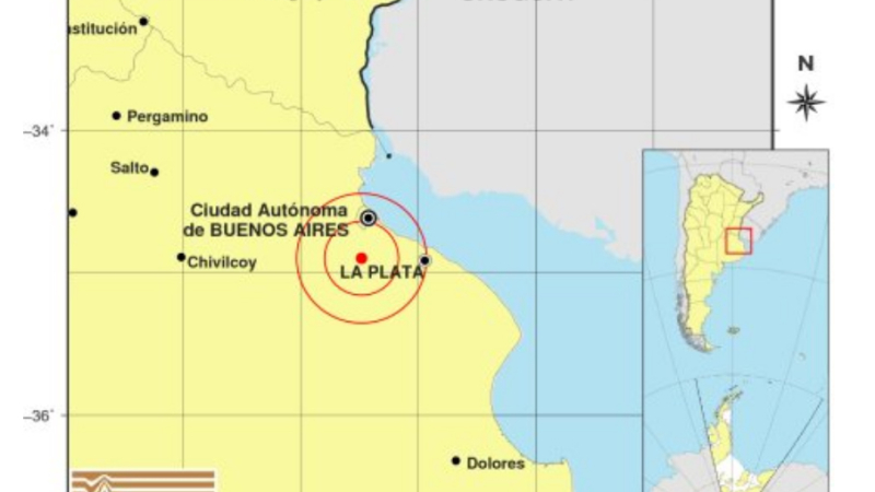 Se registró un sismo de 3.8 en Capital Federal y sur del Conurbano