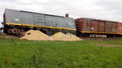 Descarriló un tren de carga en Las Breñas