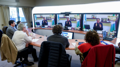 El presidente se reunió vía teleconferencia con Kicillof, Schiaretti, Capitanich y Carreras