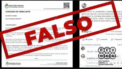 Es falso el decreto que prohíbe la venta y el consumo de yerba mate por el coronavirus