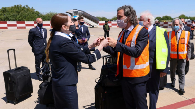 "En el día de hoy se inicia el proceso de vacunación", anunció Cafiero en Ezeiza