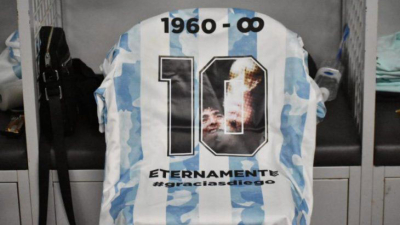 El homenaje de la selección argentina a Diego Maradona