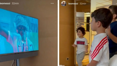 Los hijos de Messi bailando al ritmo de Bizarrap