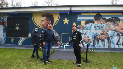 Messi inauguró el impresionante mural de los campeones de América