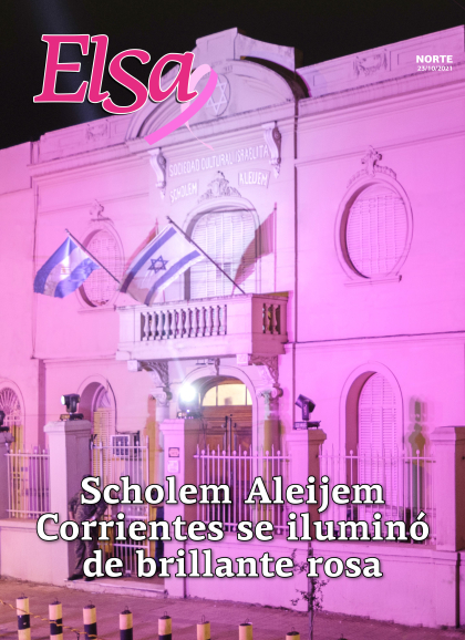 Scholem Aleijem  Corrientes se iluminó  de brillante rosa