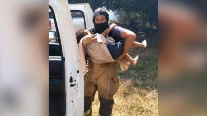 Corrientes: bombera salvó la vida a un nene atrapado en un incendio