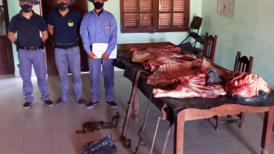 Abigeato: decomisaron más de cien kilos de faena clandestina