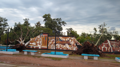 Temporal en Castelli con barrios inundados y caída de árboles