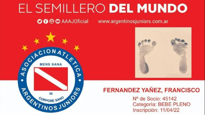 Francisco ya es socio de Argentinos Juniors
