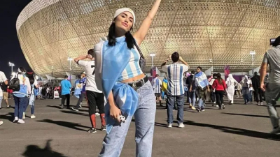 Lali Espósito cantó el himno en la final de Qatar 2022