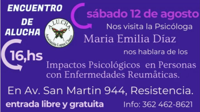 Alucha invita a un encuentro informativo para familiares y pacientes reumáticos
