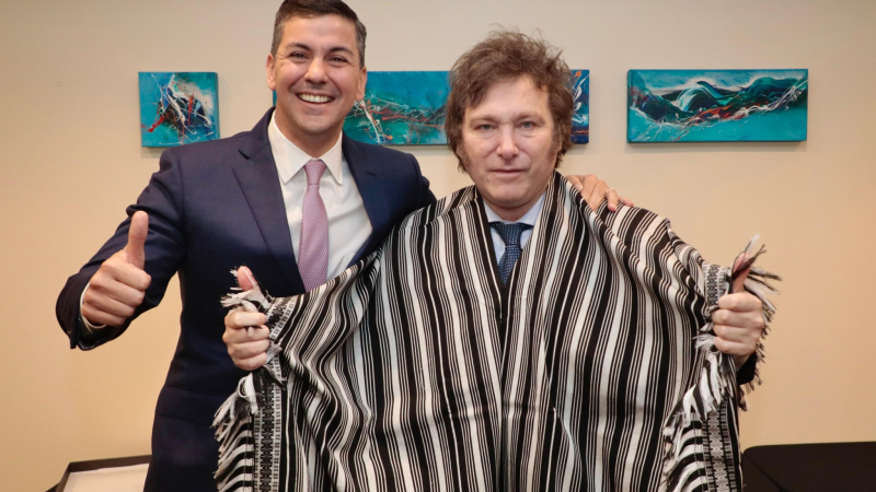 El particular regalo que recibió Javier Milei de parte del presidente de Paraguay