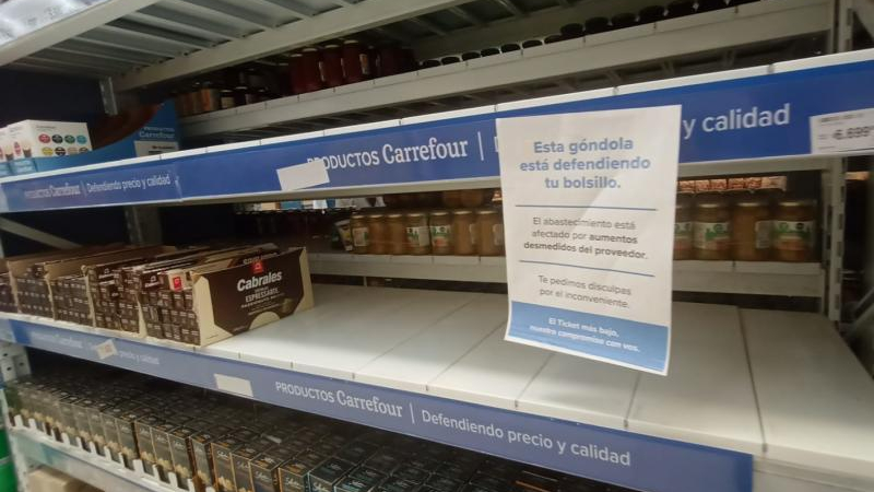Góndolas con pocos productos, el reflejo de la gran crisis en Resistencia