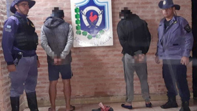 Cuatreros fueron sorprendidos con un vacuno recién faenado