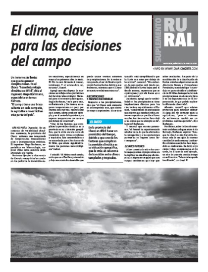 El clima, clave para las decisiones del campo