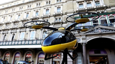 Presentaron un prototipo de un taxi volador en una exhibición en Londres