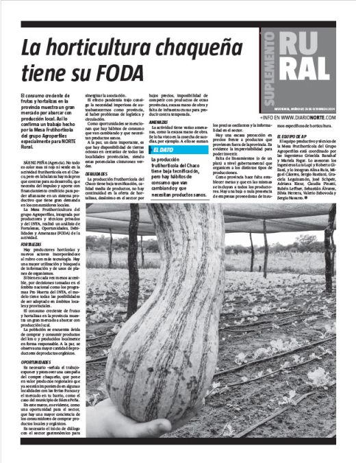 La horticultura chaqueña tiene su FODA