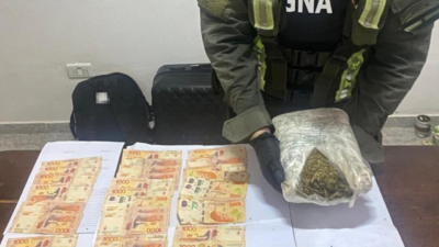 Gendarmes hallan marihuana dentro de un bolso
