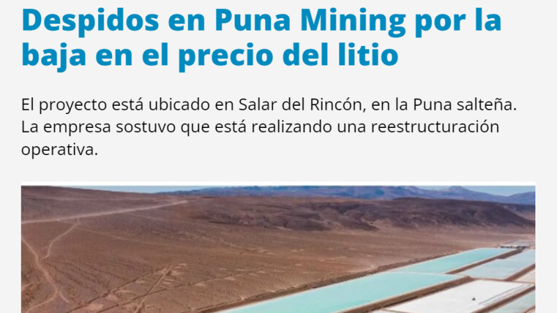 "El boom minero se sostiene con trabajo precarizado y salarios miserables"