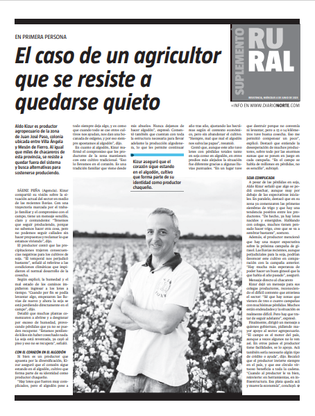 El caso de un agricultor que se resiste a quedarse quieto