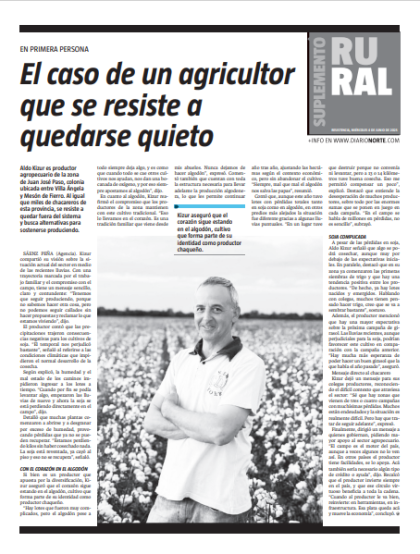 El caso de un agricultor que se resiste a quedarse quieto