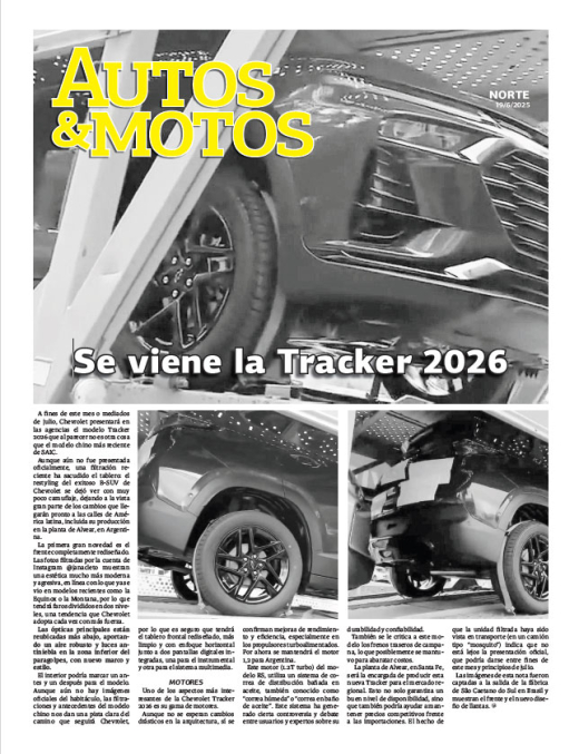Se viene la Tracker 2026