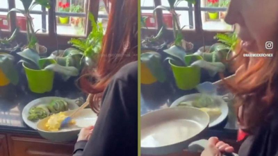 CFK se hizo filmar cocinando huevos con palta