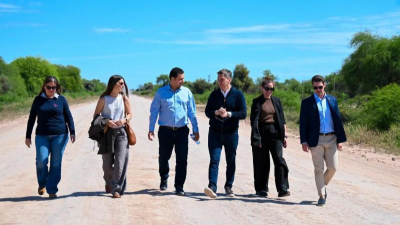 Delegación de Fonplata recorrió con el gobernador un tramo de la ruta 9