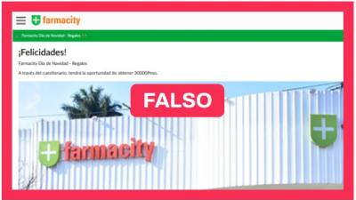 Es falso el enlace sobre un sorteo de $ 300 mil de la cadena Farmacity