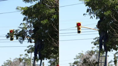 Ciudad Limpia despejó señales viales y semáforos