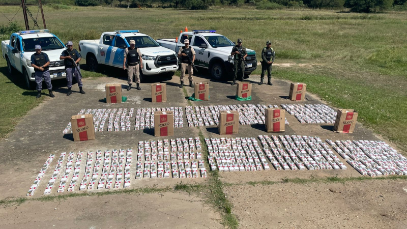 La policía y prefectura impidieron el paso de $9 millones en cigarrillos de contrabando