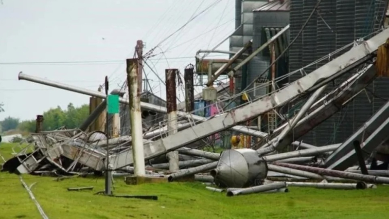 Un tornado causó estragos en el sur de Santa Fe