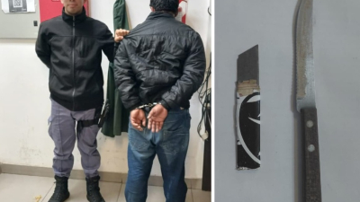 Lo detuvieron por amenazar a una mujer con arma blanca