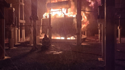 Un rayo provocó el incendio de una estación transformadora