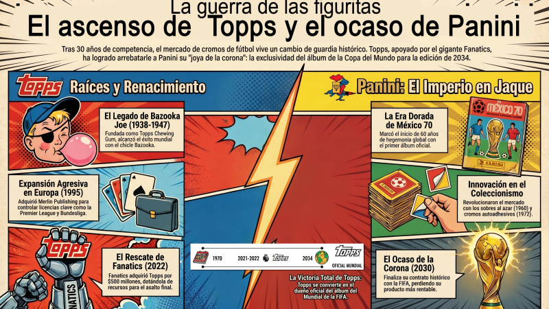 El ocaso del imperio Panini y el ascenso de Topps en el negocio de las figuritas