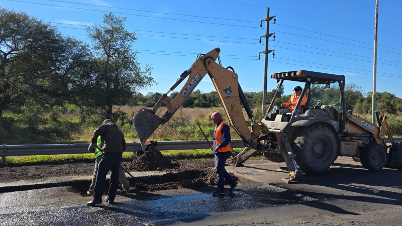 Reanudaron el bacheo en la autovía 16 y resta poco para finalizar