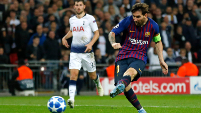 Messi metió dos en la victoria del Barcelona sobre el Tottenham de Pochettino