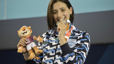 Delfina Pignatiello logró su segunda medalla de plata en natación