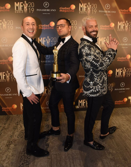 Claudio Cosano, Fabián Medina Flores y Mariano Caprarola de “la jaula de la moda” (Franco Fafasuli).jpg