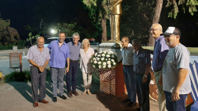 Restauraron la obra en homenaje a Heraclio Pérez de la mano de su autor