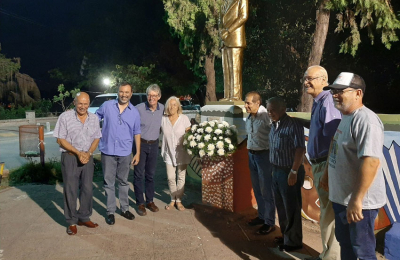 Restauraron la obra en homenaje a Heraclio Pérez de la mano de su autor