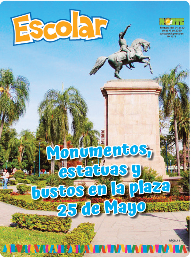 Monumentos, estatuas y bus tos en la plaza 25 de Mayo