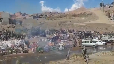 Conflicto en la frontera entre Argentina y Bolivia : balas de goma y gases lacrimógenos
