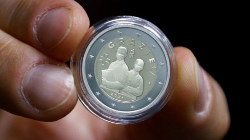 Italia: lanzan una moneda de dos euros en homenaje a los trabajadores de la salud