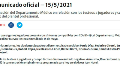 Contagio masivo en River antes del Superclásico con Boca: 10 futbolistas tienen coronavirus