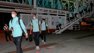El seleccionado argentino llegó a Barranquilla para enfrentar a Colombia